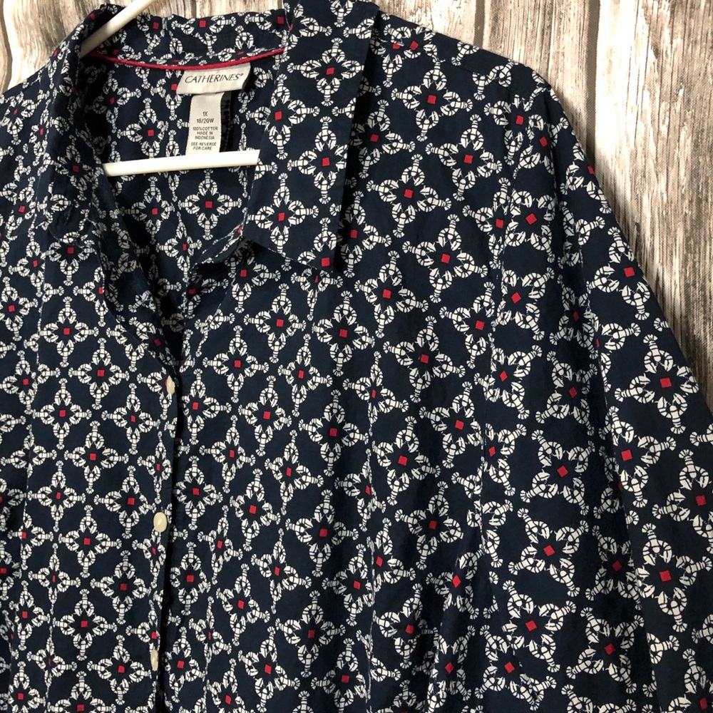 Catherine’s top, Lobster design button down